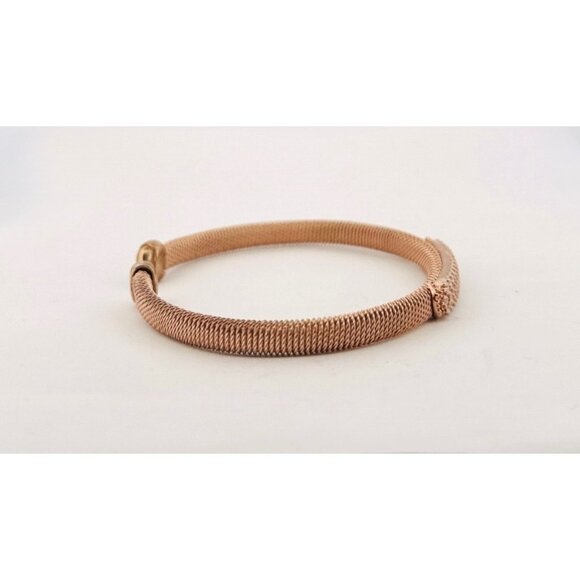 Estate Sterling Silver 925 Mesh Cuff Bracelet with CZ Bar Accent 7" 13.2g - Picture 2 of 11